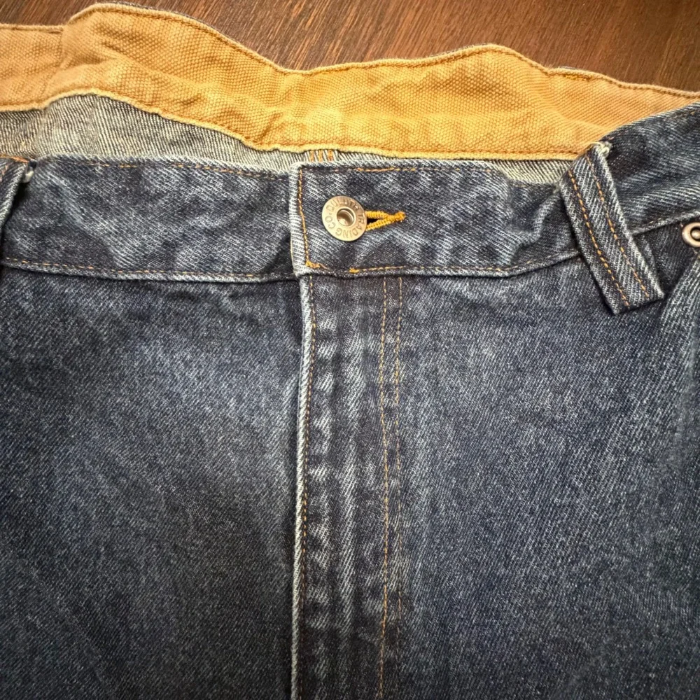 Duluth‎ Trading Co Mens Relaxed Fit Blue Jeans 44x30 100% Cotton Dark Wash Denim